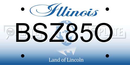 BSZ85O Illinois License Plate
