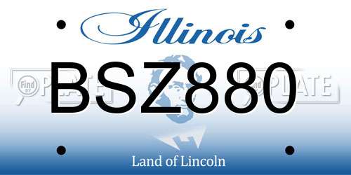 BSZ880 Illinois License Plate