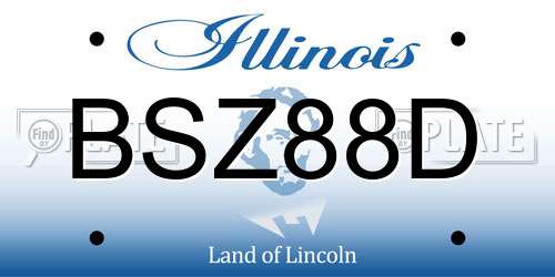 BSZ88D Illinois License Plate