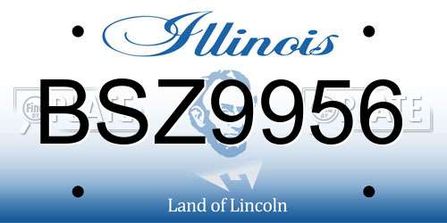 BSZ9956 Illinois License Plate