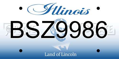 BSZ9986 Illinois License Plate