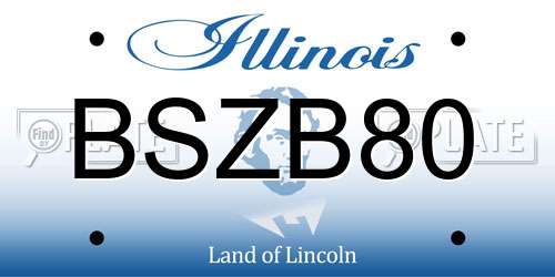 BSZB80 Illinois License Plate