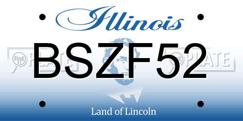 BSZF52 Illinois License Plate