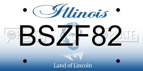 BSZF82 Illinois License Plate
