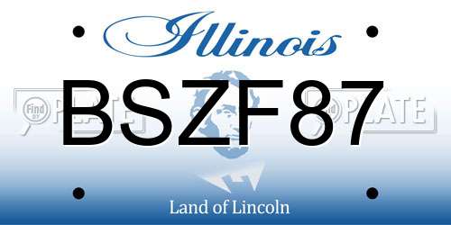 BSZF87 Illinois License Plate
