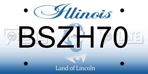 BSZH70 Illinois License Plate