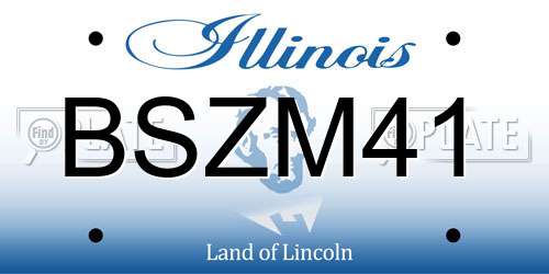 BSZM41 Illinois License Plate