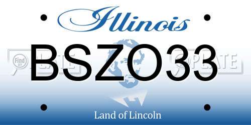BSZO33 Illinois License Plate
