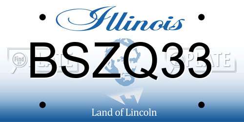 BSZQ33 Illinois License Plate