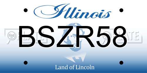 BSZR58 Illinois License Plate