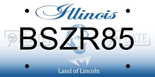 BSZR85 Illinois License Plate