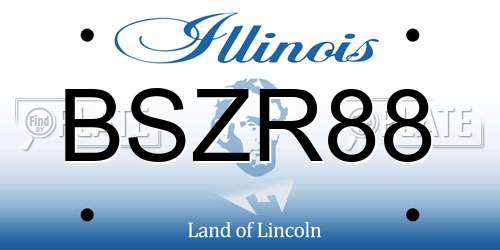 BSZR88 Illinois License Plate