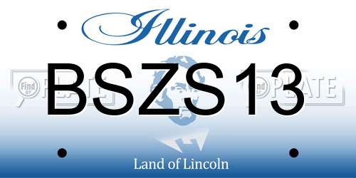 BSZS13 Illinois License Plate