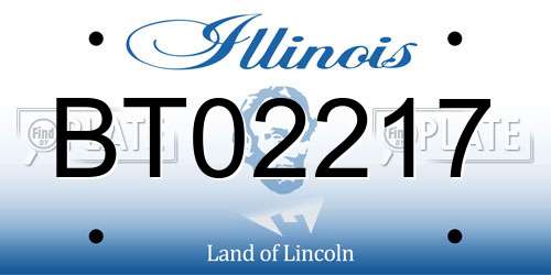 BT02217 Illinois License Plate