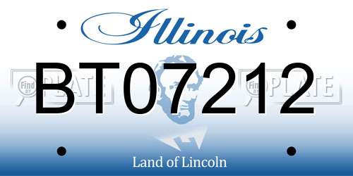 BT07212 Illinois License Plate