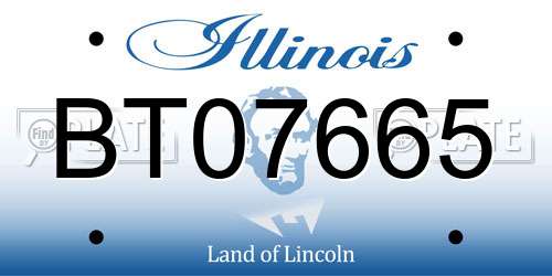 BT07665 Illinois License Plate