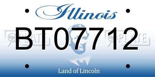 BT07712 Illinois License Plate