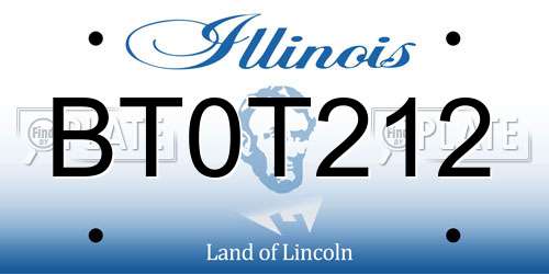 BT0T212 Illinois License Plate