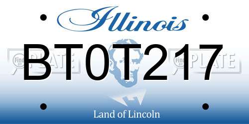 BT0T217 Illinois License Plate