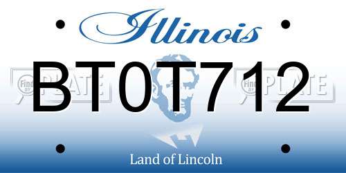 BT0T712 Illinois License Plate