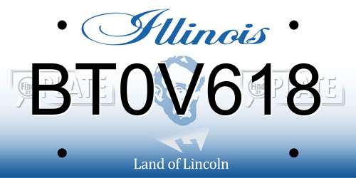 BT0V618 Illinois License Plate