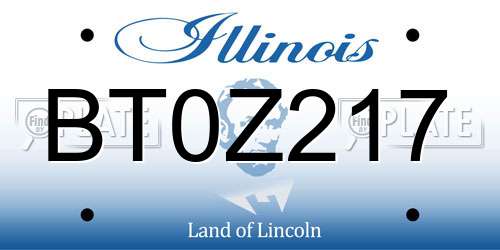BT0Z217 Illinois License Plate