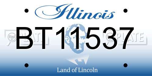 BT11537 Illinois License Plate