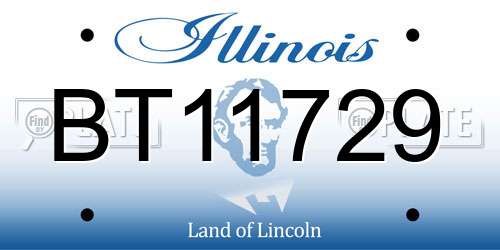 BT11729 Illinois License Plate