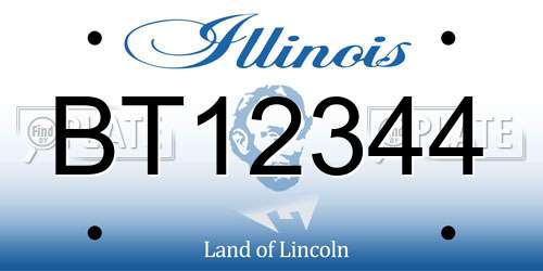 BT12344 Illinois License Plate