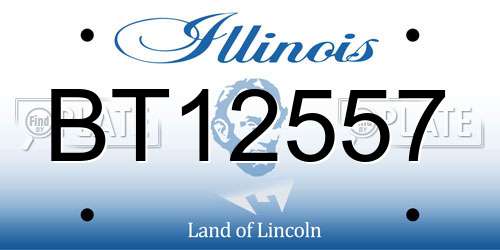 BT12557 Illinois License Plate