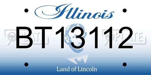 BT13112 Illinois License Plate