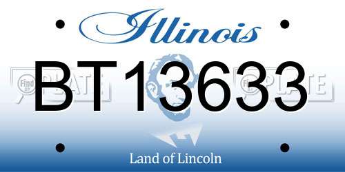 BT13633 Illinois License Plate