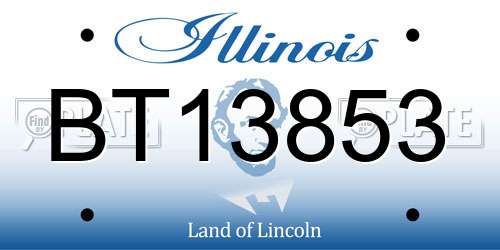 BT13853 Illinois License Plate