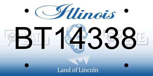 BT14338 Illinois License Plate