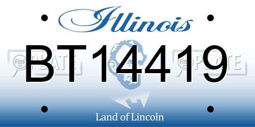 BT14419 Illinois License Plate