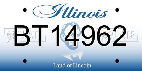 BT14962 Illinois License Plate