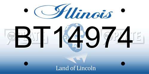 BT14974 Illinois License Plate