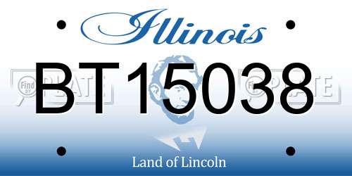 BT15038 Illinois License Plate