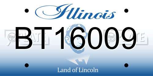 BT16009 Illinois License Plate