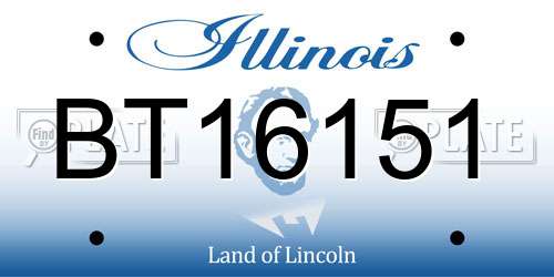BT16151 Illinois License Plate