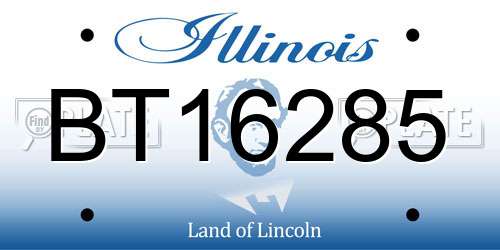 BT16285 Illinois License Plate