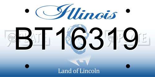 BT16319 Illinois License Plate