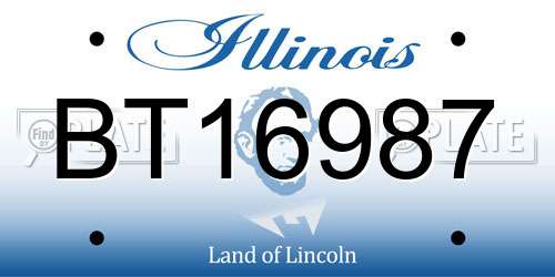 BT16987 Illinois License Plate