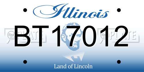 BT17012 Illinois License Plate