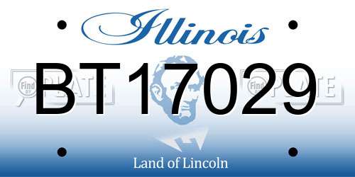 BT17029 Illinois License Plate