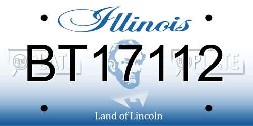BT17112 Illinois License Plate