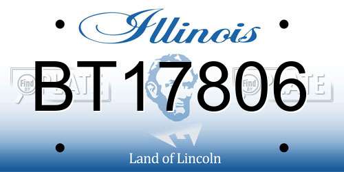 BT17806 Illinois License Plate