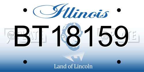 BT18159 Illinois License Plate