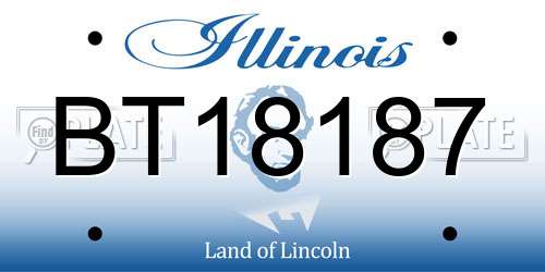 BT18187 Illinois License Plate
