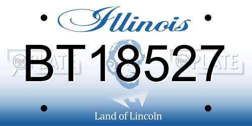 BT18527 Illinois License Plate